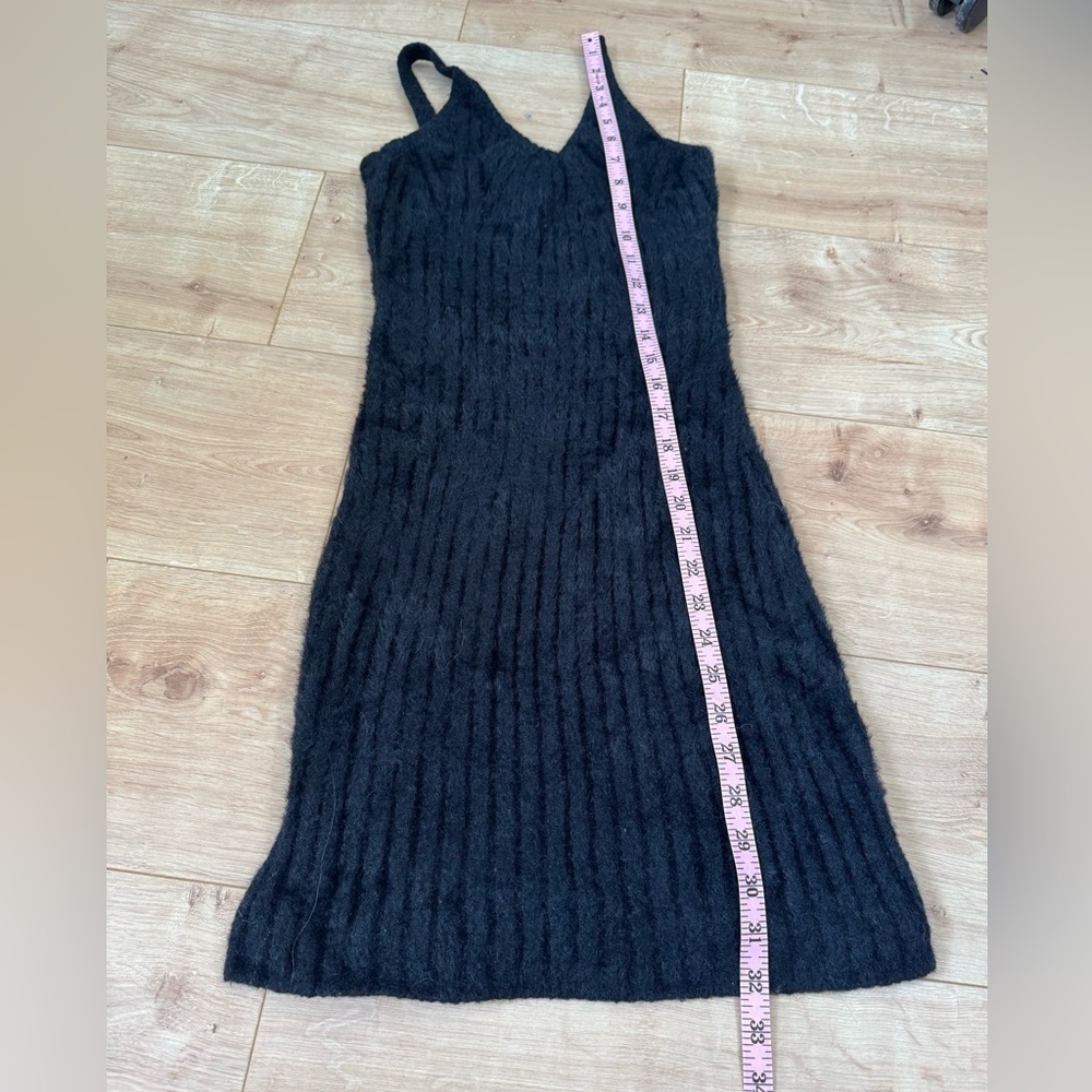 Black Fuzzy Knit Sweater & Bodycon Dress Set - Picture 5 of 5